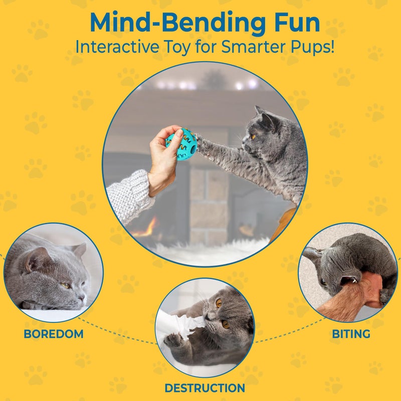 SunGrow 2-Pack Dog Treat Balls, Puzzle Food Interactive Treat Dispensers, Hide Treats Inside, Puppy Treat Dispensers for Training, Small Dog Enrichment Balls for Boredom, Mental Stimulation for Puppy - Image 4